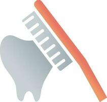 brosse à dents icône dans Orange et gris couleur. vecteur