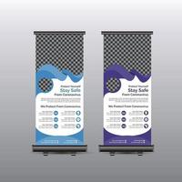 virus corona roll up banner vecteur