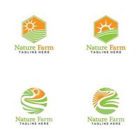 logo vectoriel ferme et agricole de la nature