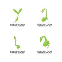 modèle de concept de logo de graines de plantes