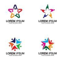 star people logo design communauté logo vectoriel humain