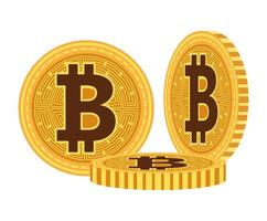 icônes de technologie bitcoins cyber argent vecteur