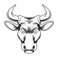 icône de caractère tête sauvage animal taureau vecteur
