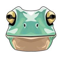 icône de personnage de tête sauvage animal grenouille vecteur