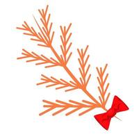 joyeux noël joyeux noël branches de pin orange avec sapins et arc vecteur