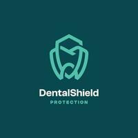 dentaire bouclier protection logo vecteur