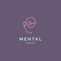 mental santé Humain figure monoline logo vecteur