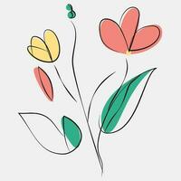 minimaliste floral vecteur art des illustrations pour occasions modèle ancien mode main tiré décor