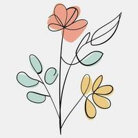 minimaliste floral vecteur art des illustrations pour occasions modèle ancien mode main tiré décor