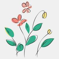 minimaliste floral vecteur art des illustrations pour occasions modèle ancien mode main tiré décor