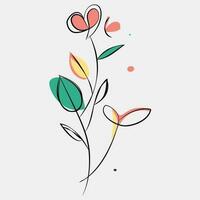 minimaliste floral vecteur art des illustrations pour occasions modèle ancien mode main tiré décor