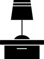 noir et blanc table lampe icône dans plat style. vecteur