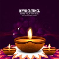 Joyeux diwali diya illustration de fond de festival de lampe à huile vecteur