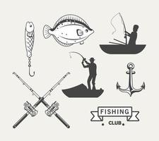 sept icônes de pêche vecteur