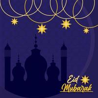 scène eid mubarak vecteur