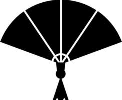 glyphe icône ou symbole Japonais ventilateur. vecteur
