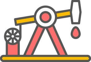 pétrole pompe icône dans rouge et Jaune couleur. vecteur