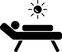illustration de homme bain de soleil glyphe icône. vecteur