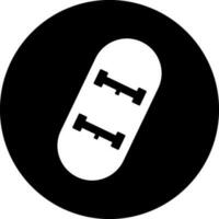 planche à roulette icône dans noir et blanc couleur. vecteur