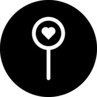noir et blanc illustration de cœur recherche icône. vecteur