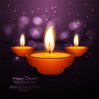 Joyeux diwali diya illustration de fond de festival de lampe à huile vecteur