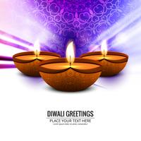 Joyeux diwali diya illustration de fond de festival de lampe à huile vecteur