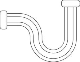 noir ligne art illustration de une de liaison tuyau. vecteur