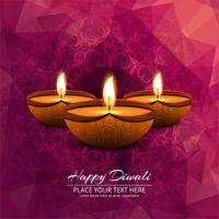 Joyeux diwali diya illustration de fond de festival de lampe à huile vecteur