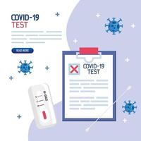 Écouvillon de test de virus covid 19 et conception de vecteur de document médical