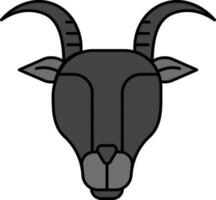 Capricorne icône ou symbole dans gris couleur. vecteur
