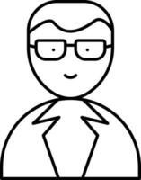 lunettes portant homme icône dans mince ligne art. vecteur