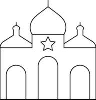 ligne art illustration de synagogue icône. vecteur