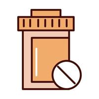 La prescription de flacon de médicament empêche la propagation de l'icône de ligne et de fichier vecteur