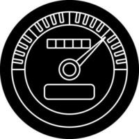 noir et blanc compteur de vitesse icône ou symbole. vecteur