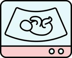 bébé ultrason icône dans bleu et rose couleur. vecteur