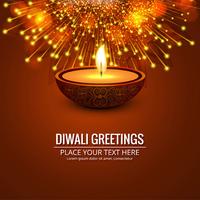 Joyeux diwali diya illustration de fond de festival de lampe à huile vecteur