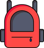 sac à dos icône dans rouge et gris couleur. vecteur