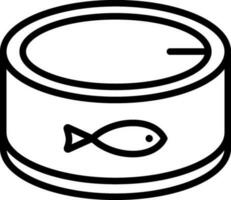 noir ligne art illustration de poisson nourriture icône. vecteur