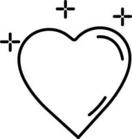 mince ligne art illustration de magnifique cœur icône sur blanc Contexte. vecteur