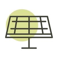Panneau solaire renouvelable icône de style de ligne énergie durable alternative renouvelable vecteur