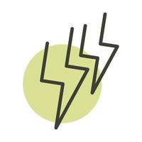 icône de style de ligne d'énergie durable alternative de puissance de foudre vecteur
