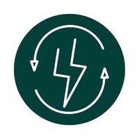 icône de style de ligne de bloc d & # 39; énergie durable alternative de puissance de rayon vecteur