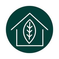 icône de style de ligne de bloc d & # 39; énergie durable alternative écologie maison vecteur