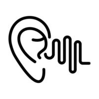 icône de style de ligne de son audio fréquence oreille vecteur