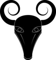 Créatif astrologique signe icône dans Capricorne dans noir. vecteur