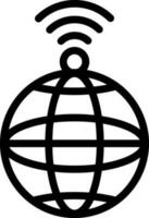 global l'Internet Wifi lien signal icône dans mince ligne art. vecteur