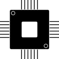 isolé CPU dans noir et blanc couleur. vecteur