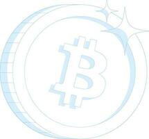 plat style bitcoin dans bleu ligne art. vecteur