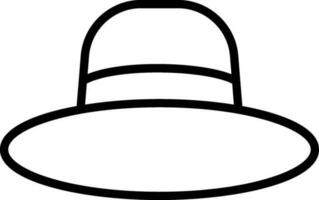 illustration de feutre chapeau icône dans mince ligne art. vecteur