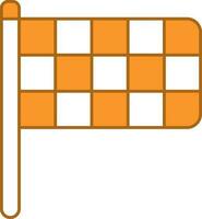 terminer drapeau icône dans Orange et blanc couleur. vecteur